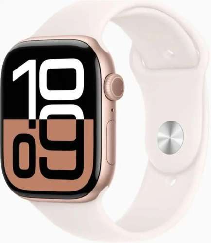 Смарт-часы Apple Watch Series 10 A2999,  46мм,  2.1",  белый/розовое золото [mwwt3lw/a]